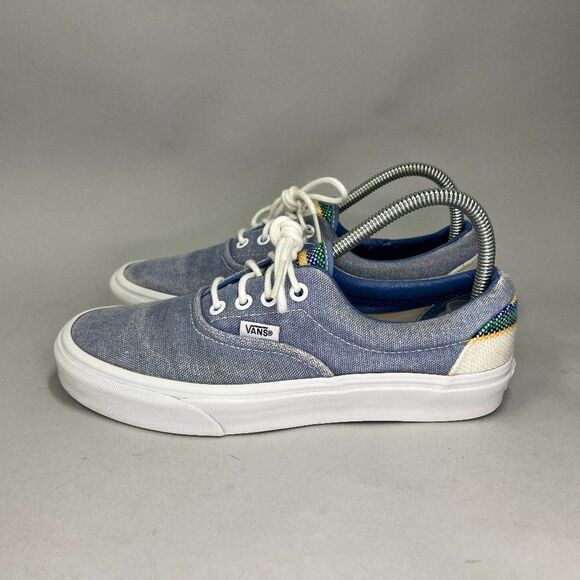 Vans Shoes Women’s Size 7.5 Salt Washed Blue Low Retro Lace Up Skate Sneakers - Picture 4 of 10